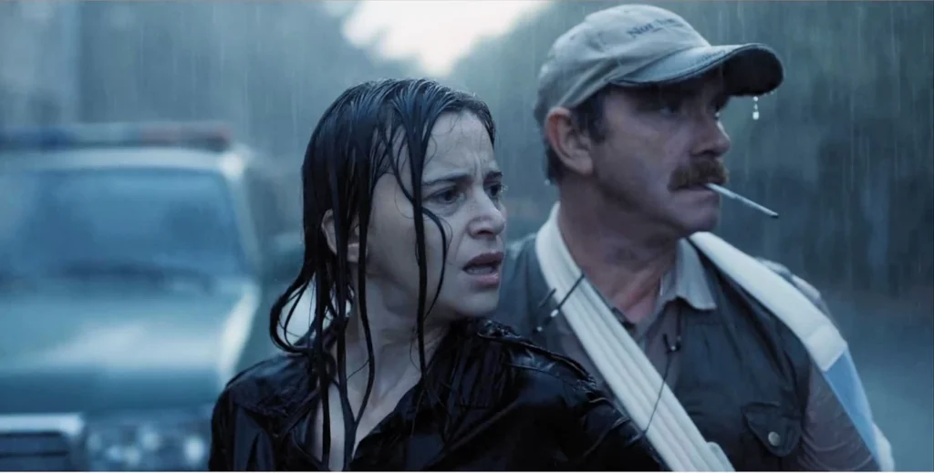 Suliane Brahim as Chief of Police Laurène Weiss and Renault Rutten as Officer Louis Hermann - Black Spot