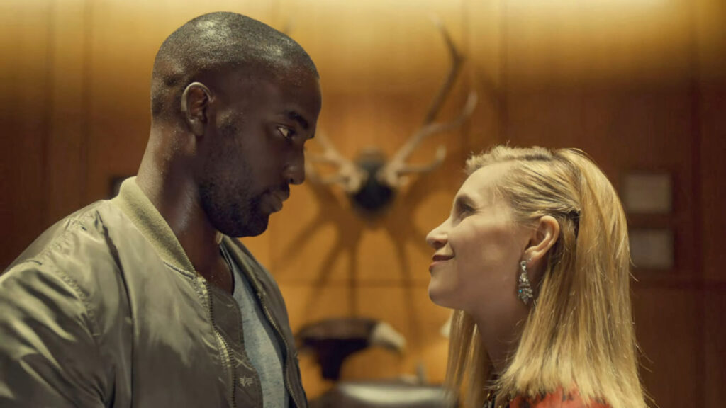 Shamir Anderson as Xavier Dolls and Rayisa Kondracki as Mrs. Stone - Wynonna Earp 105