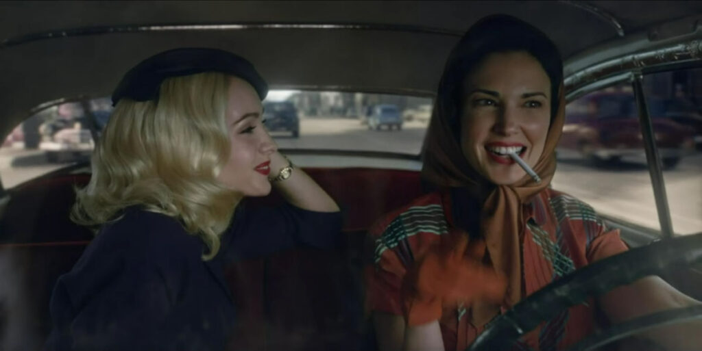 Ksenia Solo as Susie and Laura Mennell as Mimi, gong for a ride - Project Blue Book 102