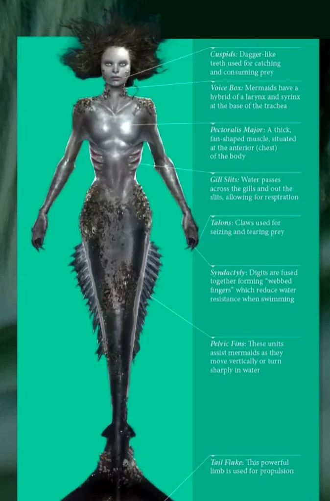 Anatomical diagram of Siren's mermaids