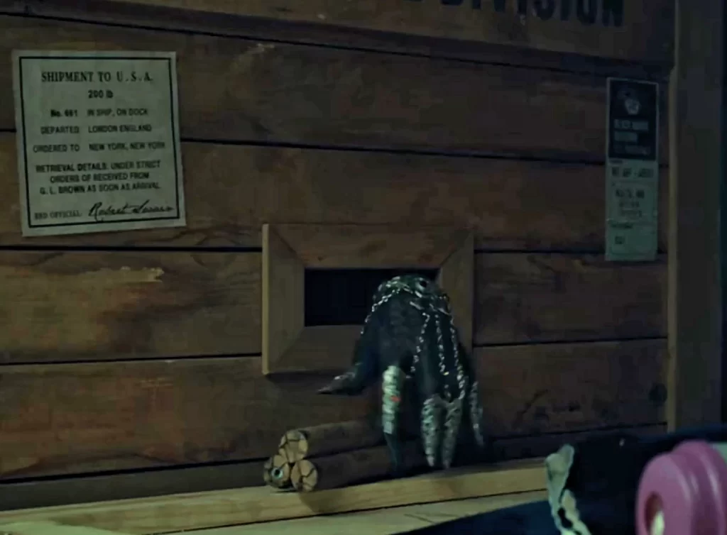 At Black Badge HQ, a glove reaches out to scratch the dynamite left behind by Doc - Wynonna Earp 201