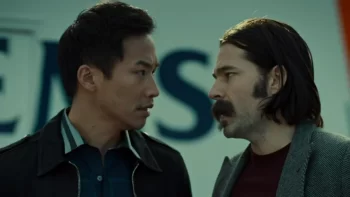 Patrick Kwok-Choon as Perry and Tim Rozon as Doc - Wynonna Earp 203