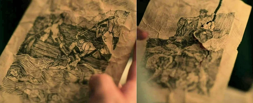 drawings illustrating the mermaid slaughter - Siren