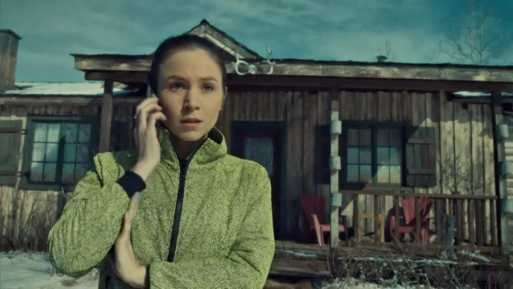 Dominique Provost-Chalkley as Waverly on the phone to Nicole - Wynonna Earp 207