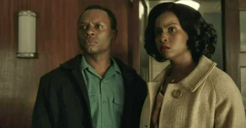 Malcolm Goodwin as Thomas Mann and Khalilah Joi as his wife Valerie - Project Blue Book 109