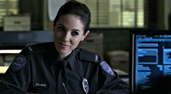 Bo as a uniformed police officer during The Dawning - Lost Girl 309