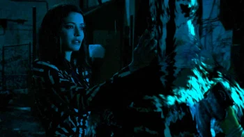 Evony (Emmanuelle Vaugier) says goodbye to her true love Eros, shortly before he is killed by a lightning bolt - Lost Girl 507