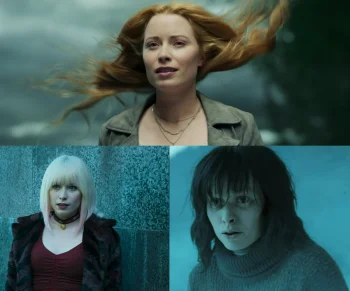 Three characters portrayed by Hannah Emily Anderson - Mary Crane (top), Angela (bottom left), and Maria - Return to Silent Hill