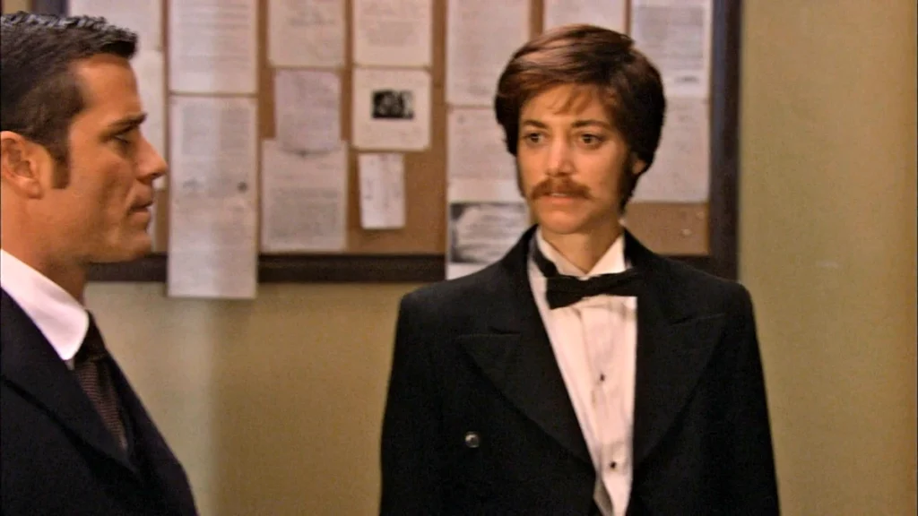 Zoie Palmer as Katie Powers in the Murdoch Mysteries episode 'Victor, Victorian'