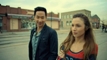 Patrick Kwok-Choon as Perry Crofte and Dominique Provost-Chalkley as Waverly - Wynonna Earp 211